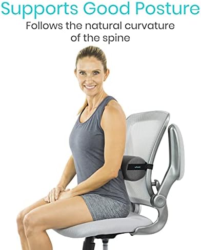 Vive Lumbar Roll Pillow for Lower Back Pain - Low Back Support Cushion for Office Chair, Car, Driving, Desk Computer - Ergonomic Portable Cervical Bolster for Thoracic Low Rest Posture Corrector(Firm) - Image 2