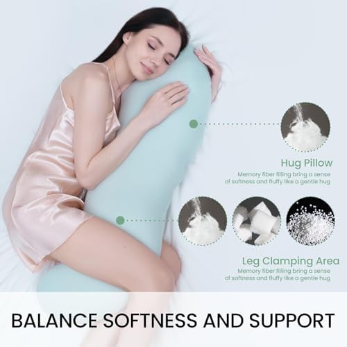 Body Pillows for Adults, Full Body Pillow for Side Sleepers, Long Body Pillow for Bed, Pea Pod Shape Long Pillow for Pregnancy Sleeping Full Body Support - Image 4