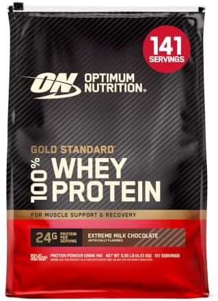 Optimum Nutrition Gold Standard Whey Protein, Extreme Milk Chocolate, 10 LB by OPTIMUMNUTRITION