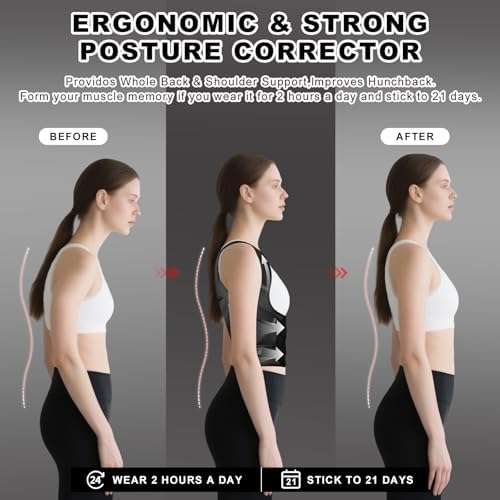 Back Brace Posture Corrector for Women and Men, Back Shoulder Support Belt - Image 5