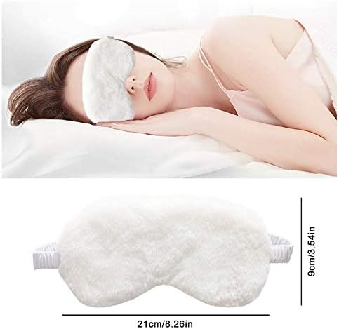 Faux Fur Eye Mask 2PCS Soft Plush Sleeping Blindfold,Grey White - Image 5