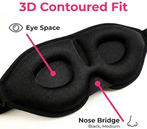 2 Pack Sleep Masks 3D Contoured Eye Mask for Sleeping - Image 2