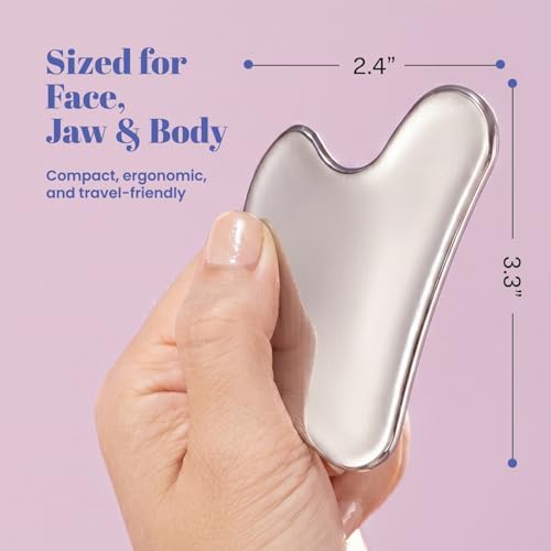 ROSELYNBOUTIQUE Stainless Steel Gua Sha Facial Massager Tool - Cooling Metal Face Sculpting Tool for Daily Skincare Routine, Durable & Easy to Clean - Image 5
