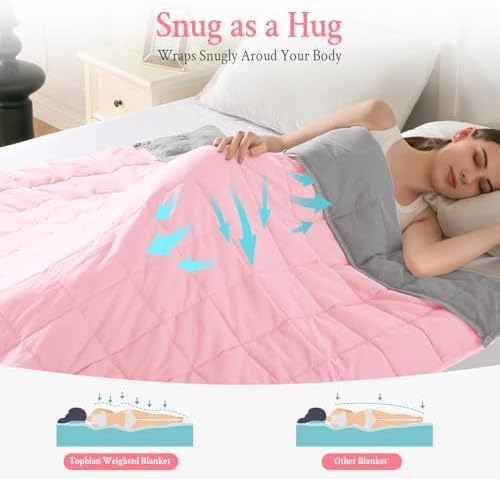 Topblan Cooling Weighted Blanket for Adults, 12 lbs 48 x 72 Twin Size Bed - Image 2
