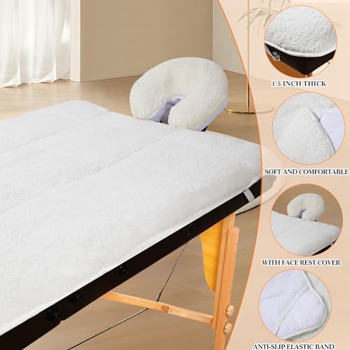 Oudain Fleece Massage Table Pad Set, 76 x 34 Inch Soft and Comfortable Massage Bed Pads, Thick Massage Table Pads Set Includes Pad and Face Rest Cover for SPA, Beauty Salon - Image 4
