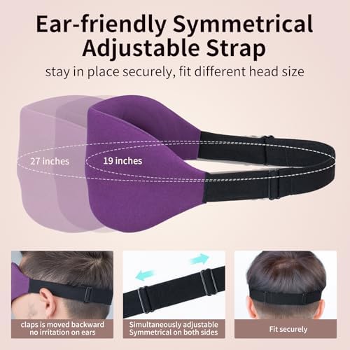 NEWVANGA Sleep Mask for Back and Side Sleeper, Travel Eye Cover, Purple - Image 4