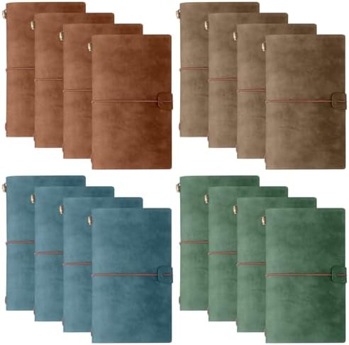 Sabary 16 Pcs Standard Size Refillable Leather Journal Bulk, Muted Color by Sabary