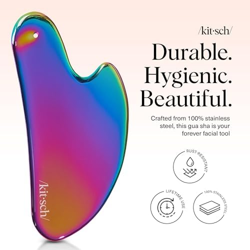 Kitsch Stainless Steel Guasha Tool for Face, Iridescent - Image 2