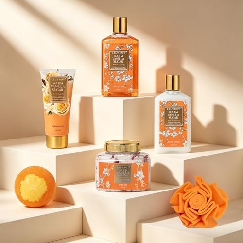 7Pcs Moisturizing Vanilla Spa Bath Gifts Set - Spa Gift Baskets for Women - Image 5