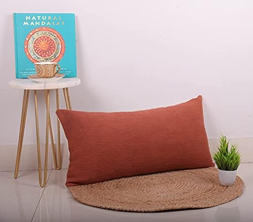 Trade Star Modern Mudcloth Cushion Case 100% Cotton Pillow Cover Throw Cover Lumbar Boho Pillow Cases Fall Decor Cushion Case for Couch Decorative (Rust Solid 12X24 INCHES) - Image 3