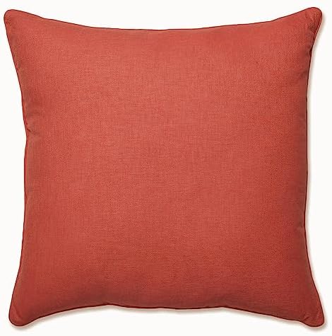 Pillow Perfect Rave Solid Indoor/Outdoor Floor Pillow Plush Fill, Weather and Fade Resistant, Floor - 25" x 25", Orange, by PillowPerfect