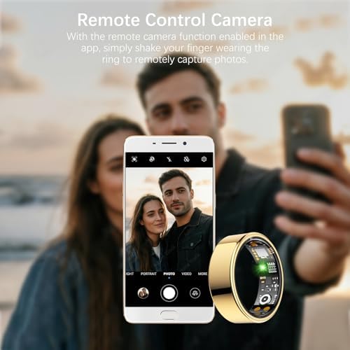 Smart Rings for Women Men, Fitness Ring with Heart Rate, Blood Oxygen, HRV, Stress, Sleep Tracker, Step Tracker, No Subscription Fee, lP68 Waterproof Smart Ring for iPhone & Android (Gold, 10#) - Image 5