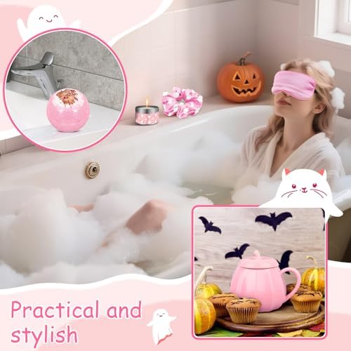 Halloween Gifts for Women Boo Basket Gifts Stuffers for Women Girls, Pink - Image 5