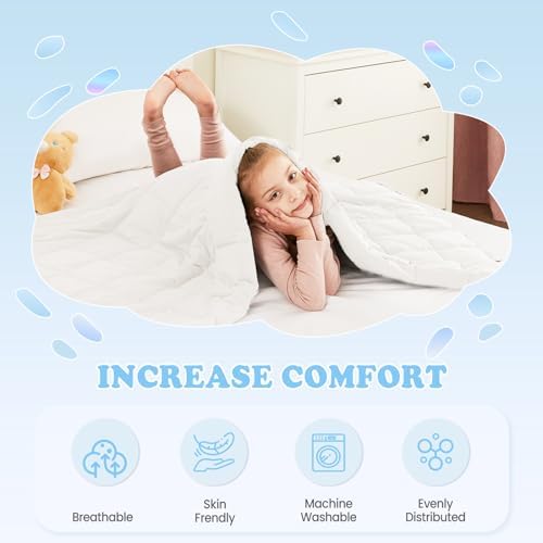 Weighted Blanket - 10 lbs White Heavy Blanket - Small Size Breathable Lap Blanket(41"x60", 10 lbs) - Image 5