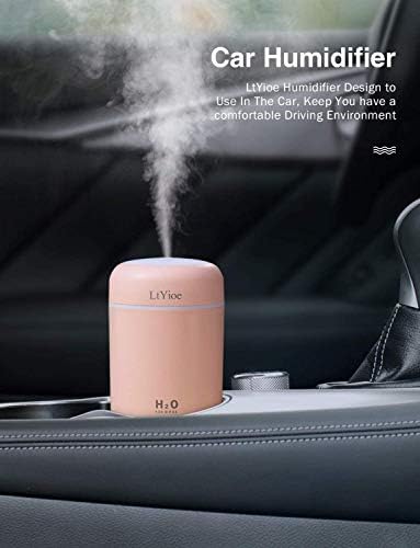 LtYioe Colorful Cool Mini Humidifier, USB Personal Desktop Humidifier for Car, Office Room, Bedroom,etc. Auto Shut-Off, 2 Mist Modes, Super Quiet. (Pink) - Image 4