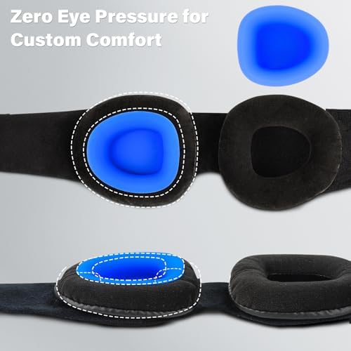 Sleep Mask for Dry Eyes, 100% Blackout Hydrating Sleeping Mask Black - Image 5