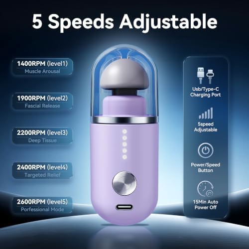 OKACHI GLIYA Mini Portable Massage Gun with 3 Heads All-in-One Storage Case - Image 6