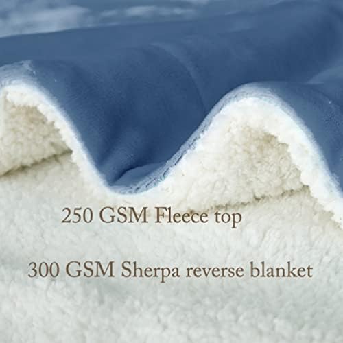 LBRO2M Sherpa Fleece Bed Blanket Twin Size,Super Soft Fuzzy Plush Warm Cozy Fluffy Microfiber Couch Throw Velvet Double Reversible Luxurious Blankets (Light Blue,Twin(65x90 Inches)) - Image 4