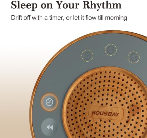 Housbay White Noise Machine with 31 Soothing Sounds, 5W Loud Stereo Sound, Auto-Off Timer, Adjustable Volume, Sleep Sound Machine for Baby, Kid, Adult -Wood Grain - Image 4