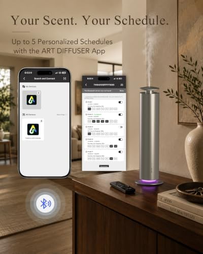 Waterless Essential Oil Diffuser Battery Powered 1500 Sq Ft Coverage-Silver - Image 5