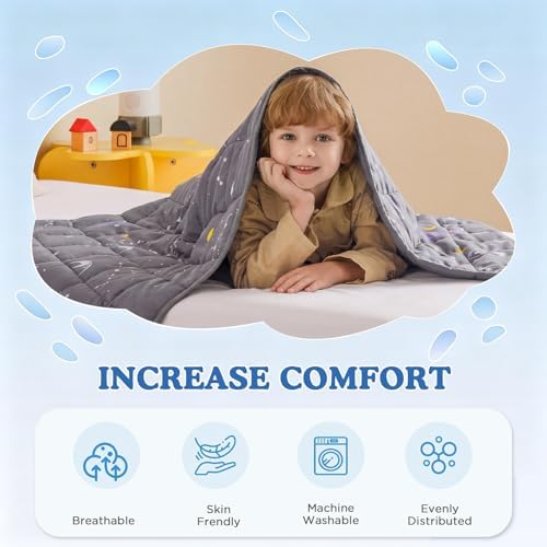 Weighted Blanket - 5 lbs Grey Starry Sky Heavy Blanket - Small Size Breathable Lap Blanket(36 * 48 inches, 5 lbs) - Image 5