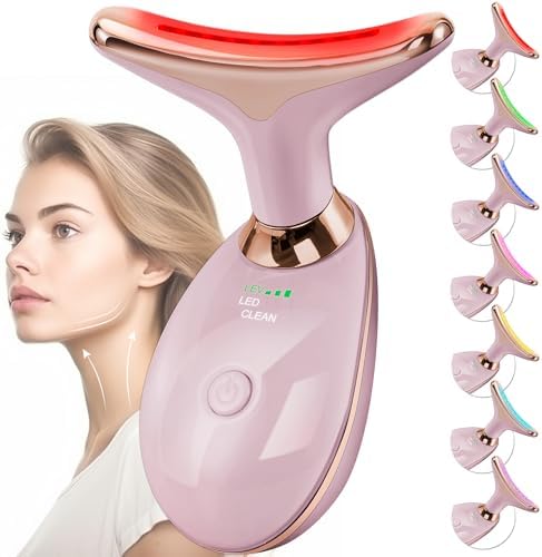 Facial Massager Red-Light-Therapy-for-Face and Neck, Face  culpting Wand with 7 Color - Birthday, Christmas, Mothers Day, Valentines Day Gifts for Her Women Mom Best Friend Wife Teacher (Rose Gold) by Doset