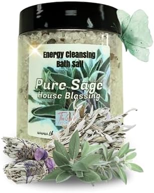 Pure Sage Bath Salts – Dead Sea Salt Bath Soak for Cleansing, Spiritual Rituals & Relaxation 12oz by TheGoddessofFlame