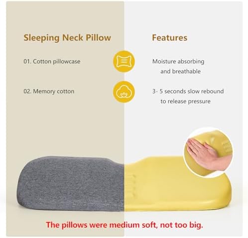 Cervical Neck Pillows for Pain Relief Sleeping, Memory Foam Neck Bolster Support Pillow and Shoulder Relaxer for Stiff Pain Relief, Neck Support Pillow Bed Neck Roll Pillow(Dark Gray) - Image 5