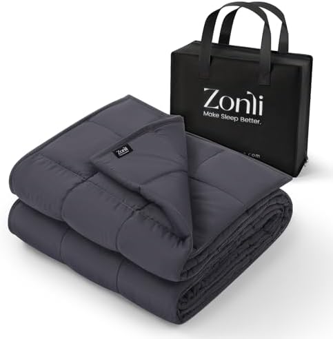 ZonLi Weighted Blanket for Adults (80"x87", 20lbs, Dark Grey) by Zonli