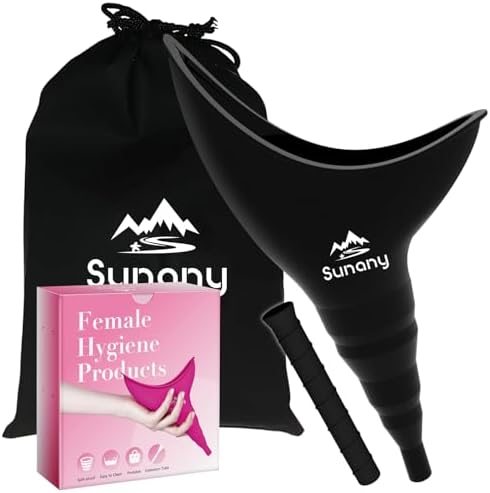 Female Urination Device, Reusable Female Urinal Silicone Women Pee Funnel | Women to Pee Standing Up, The Perfect Companion for Camping,Travel travel outdoor, folds compact, easy rinse by Sunany