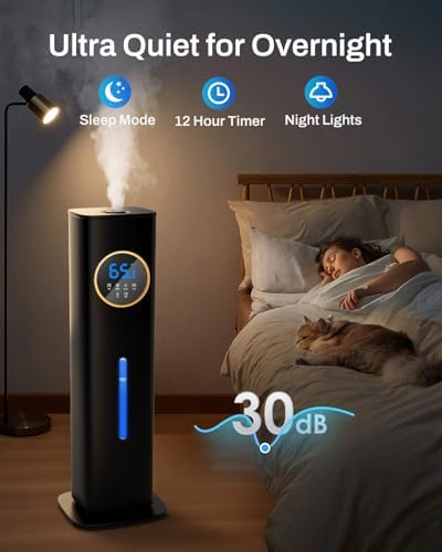 Lacidoll 8L Large Humidifier for Bedroom Large Room Home 800 sq ft, Black - Image 6