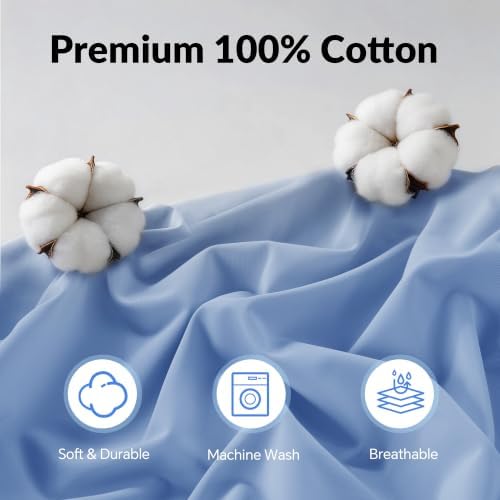 HOMBYS 2 Pack 100% Cotton Cervical Pillowcases, (Only Pillowcase) - Image 3