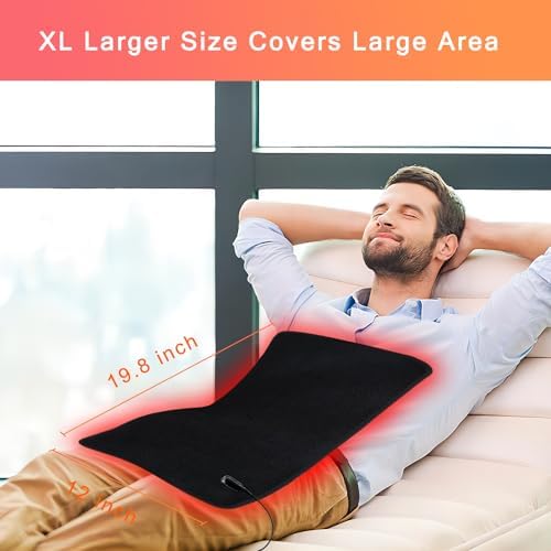 bonodave Red Light Therapy for Body, 19.8" x 12" Infrared Light Therapy Pad XL Large Red Infrared Heating Therapy Wrap Pad Belt for Back Shoulder Leg Relief Home Office Use, Ideal Gift - Image 2