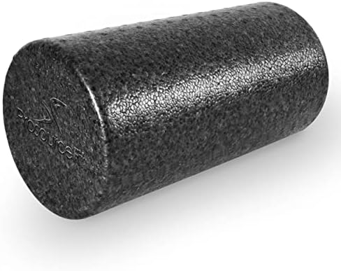 ProsourceFit High Density Foam Rollers 12 - inches long, Firm Full Body Athletic Massage Tool for Back Stretching, Yoga, Pilates, Post Workout Muscle Recuperation, Black by PROSOURCE
