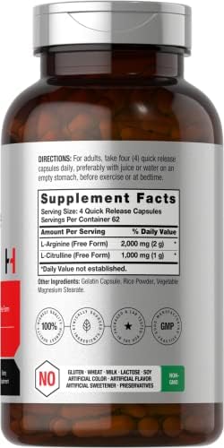 Horbäach L-Arginine L-Citrulline Complex | 3000mg | 250 Capsules - Image 2