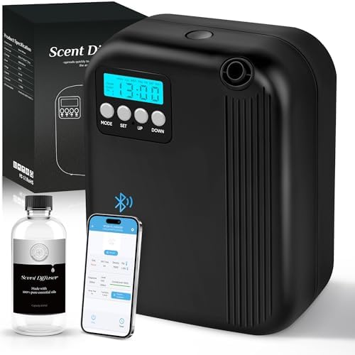 Hotel Collection Diffuser, House Scent Machine, 10000 Sq.Ft of Coverage, 200ml Large Capacity Aromatherapy Machine, Scent Diffusers for Home Large Room, Office Waterless Essential Oil Diffuser, Black by Unknown
