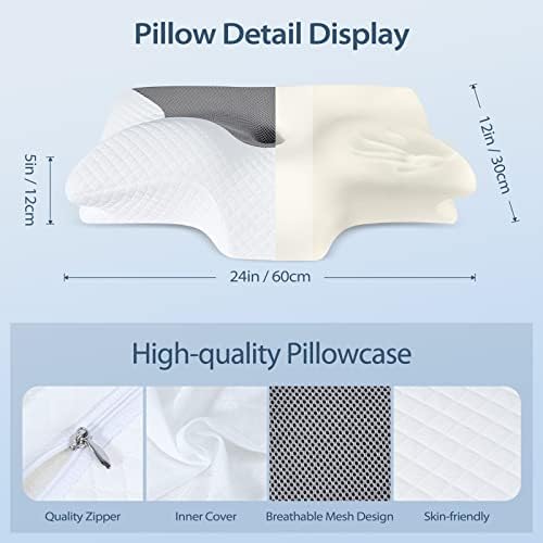HOMCA Cervical Pillow, Ergonomic Memory Foam Neck Pillow for Pain Relief - Image 5
