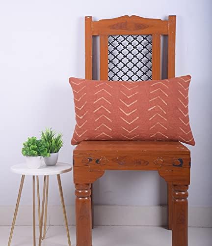 Trade Star 100% Cotton Throw Pillow Cover Farmhouse Lumbar Cushion Cover Tribal Pillow Shams Mudcloth Ethnic for Bedroom (Rust Phoenix 14X22 INCHES) - Image 2