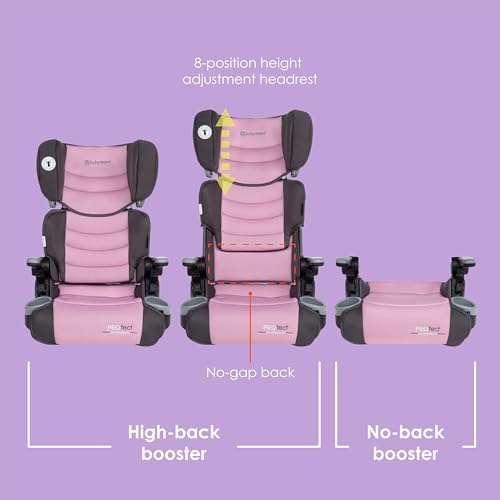 Baby Trend Protect 2-in-1 Folding Belt-Positioning Booster Seat, Dash Rose - Image 3
