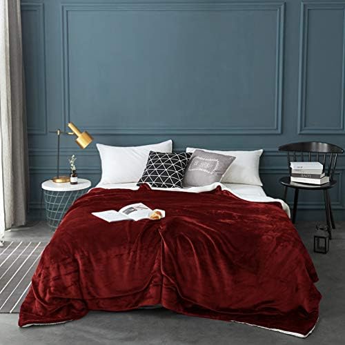 LBRO2M Sherpa Fleece Bed Blanket Super Soft Plush Warm Throw Queen 90"X90" - Image 2