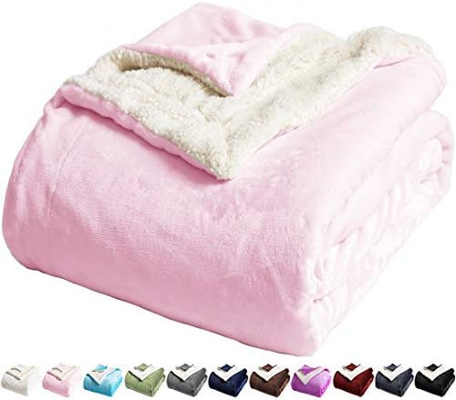 LBRO2M Sherpa Fleece Bed Blanket Super Soft Plush Warm Throw Twin 65"X90" by LBRO2MBedding