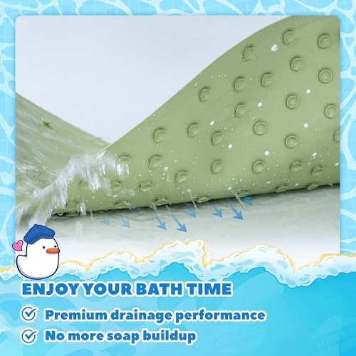 UNEEDE Dinosaur Kids Bathtub Mat Non Slip, 30"x18" Toddler Shower Mat - Image 5