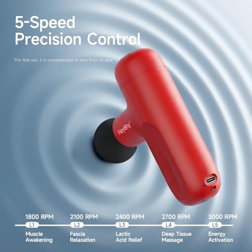 HEYCHY Super Mini Massage Gun Deep Tissue Portable Muscle Massager, 3000RPM - Image 4