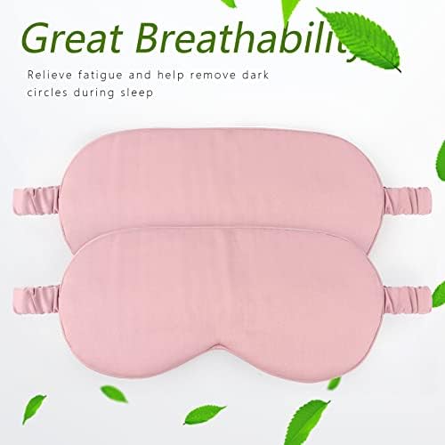 HBHLFZ Sleep Mask 2 Pack - Bamboo Viscose Fiber Sleeping Eye Mask - with Elastic Band/Headband - Comfort Sleeping Shade - for Nighttime Sleeping, Traveling & Napping（Pink） - Image 6