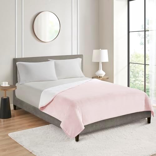 Weighted Blanket for Adults 20lbs, Queen Size Soft Cozy Fleece Sherpa Heavy Blankets for Sofa Bed, Dual Sided Comfort, Blush Pink, 60x80 Inch - Image 2