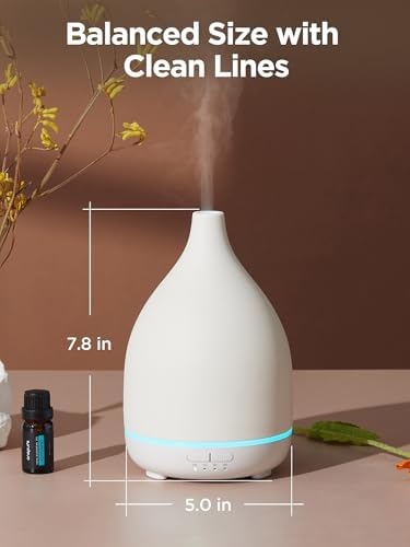 InnoGear 300ml Ceramic Essential Oil Diffuser, Diffusers for Home, White - Image 2
