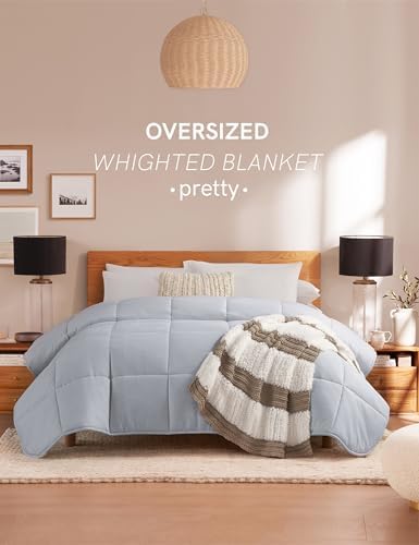 YnM Weighted Blanket Queen 50lbs, The Heaviest Oversized Weighted Blanket, Warm & Fluffy Throw (Neutral Grey, 50lbs, 90" Lx90 W) - Image 3