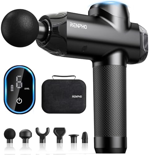 RENPHO Power Massage Gun Deep Tissue, 12mm Amplitude, Professional Massager by RENPHO