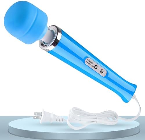 AEVEONE Wired Powerful Handheld Wand Massager, Strong Personal Vibration Massage for Sports Recovery, Back Muscle Aches, Whole Body Pain (Blue) by AEVEONE