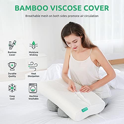 UTTU Cervical Pillow for Neck Pain Relief, Memory Foam Neck Pillow for Sleeping, Adjustable Orthopedic Sandwich Pillow, Contour Cooling for Side Back Stomach Sleeper, Travel(15.7"×11"×5.2"/4.5") - Image 6